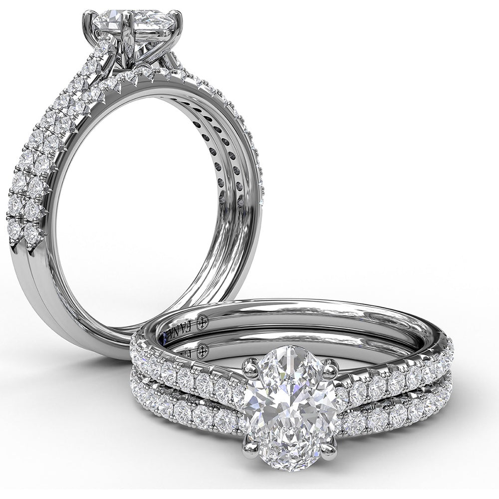 Pavé Set Round Diamond Wedding Band with 0.26 Carat Total Diamond Weight by Fana