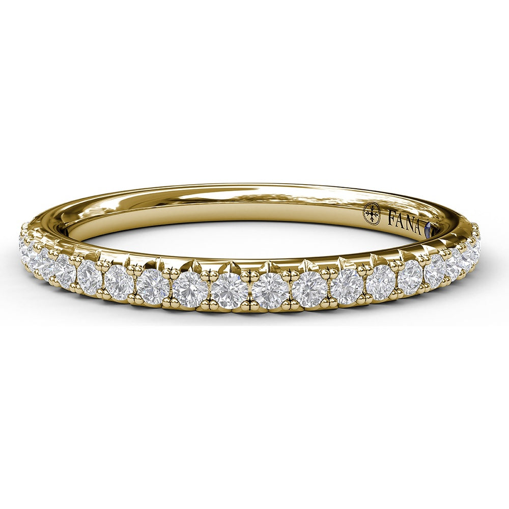 Pavé Set Round Diamond Wedding Band with 0.26 Carat Total Diamond Weight by Fana