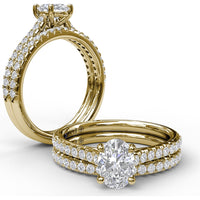 Pavé Set Round Diamond Wedding Band with 0.26 Carat Total Diamond Weight by Fana