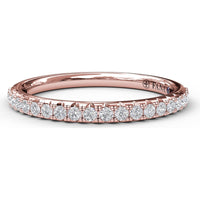 Pavé Set Round Diamond Wedding Band with 0.26 Carat Total Diamond Weight by Fana