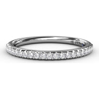 Pavé Set Round Diamond Wedding Band with High Polish Finish by Fana - 0.21 Carat Total Diamond Weight