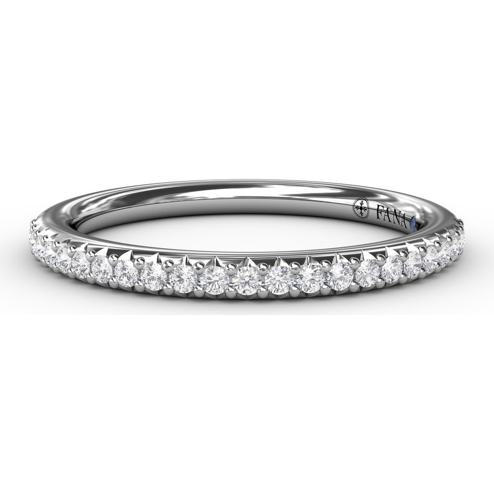 Pavé Set Round Diamond Wedding Band with High Polish Finish by Fana - 0.21 Carat Total Diamond Weight