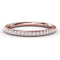 Pavé Set Round Diamond Wedding Band with High Polish Finish by Fana - 0.21 Carat Total Diamond Weight