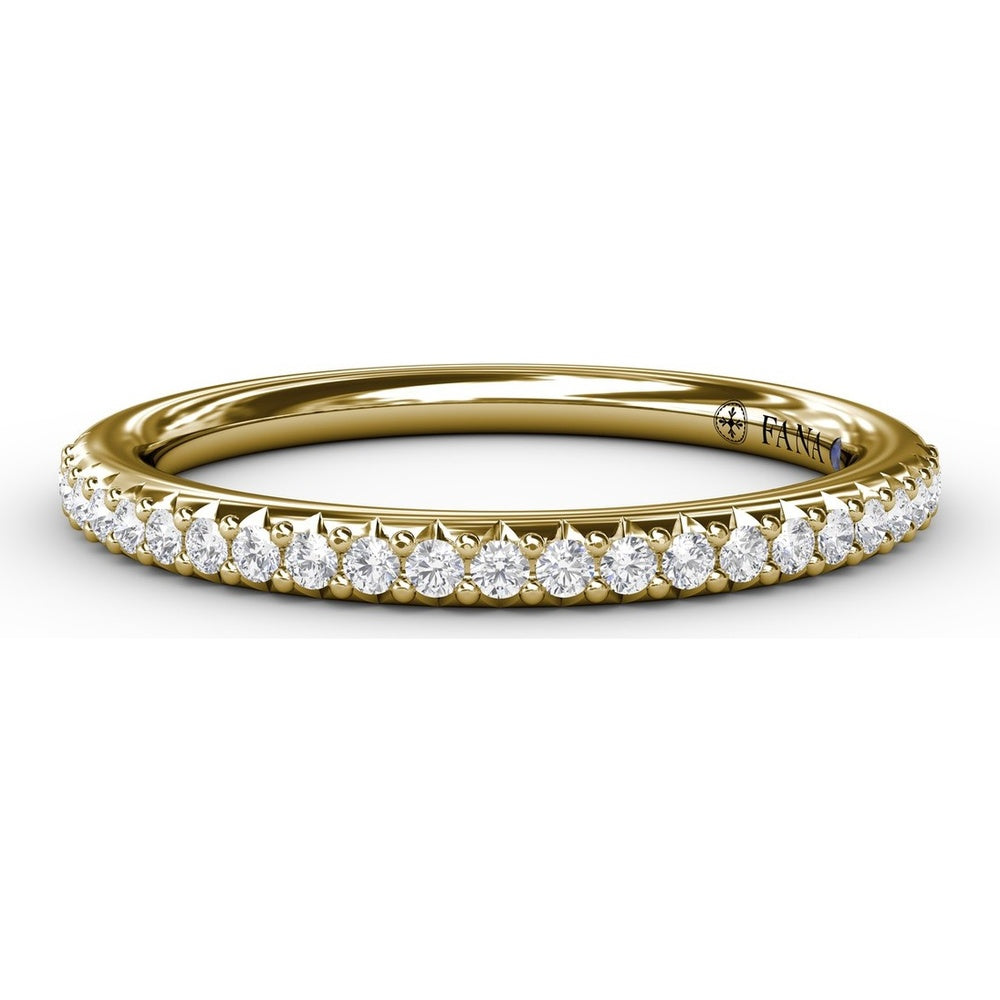 Pavé Set Round Diamond Wedding Band with High Polish Finish by Fana - 0.21 Carat Total Diamond Weight