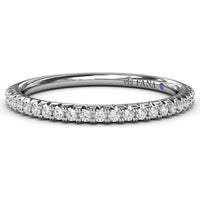 Pavé Set Round Diamond Wedding Band with Shared Prongs by Fana - 0.19 Carat Total Diamond Weight