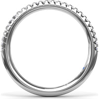 Pavé Set Round Diamond Wedding Band with Shared Prongs by Fana - 0.19 Carat Total Diamond Weight