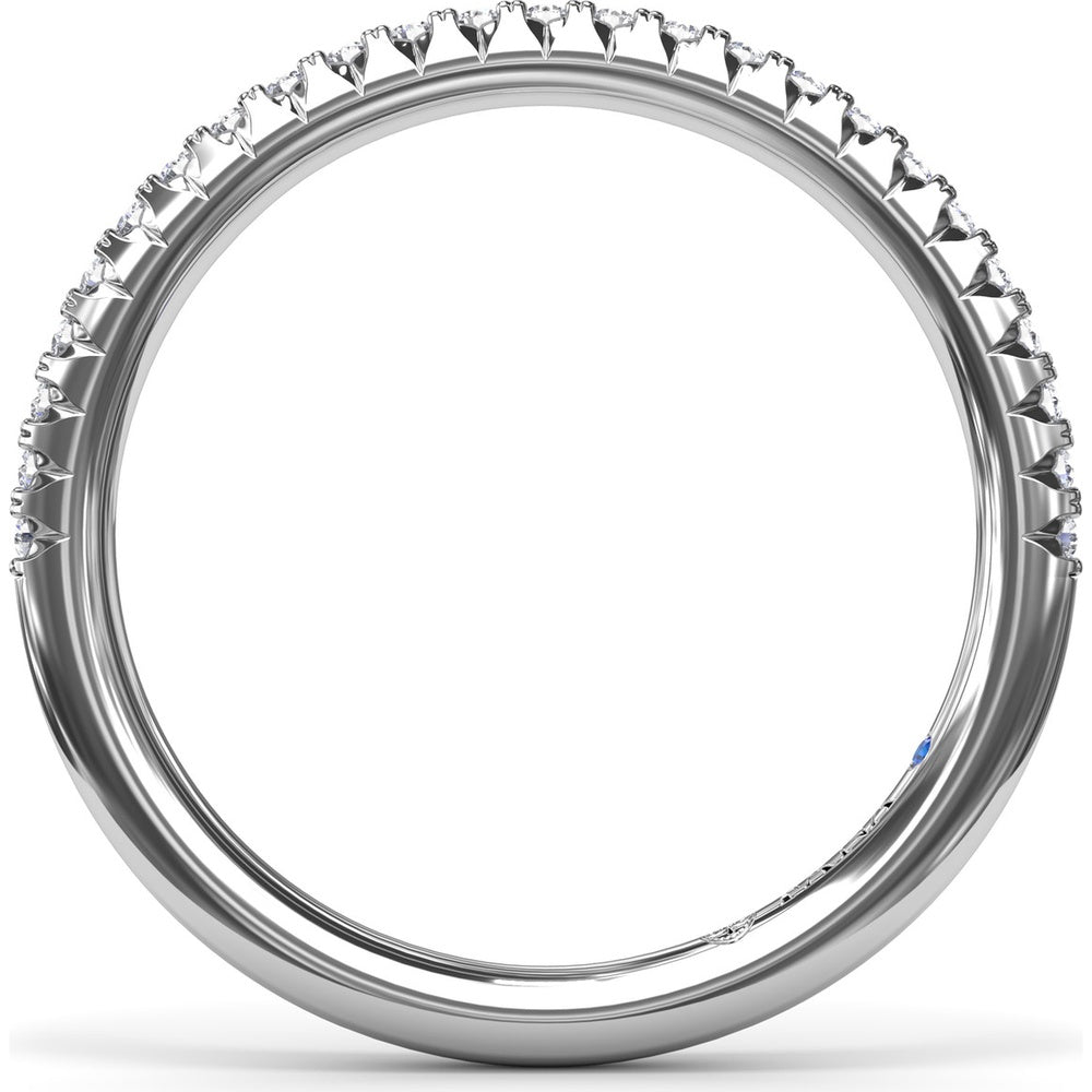 Pavé Set Round Diamond Wedding Band with Shared Prongs by Fana - 0.19 Carat Total Diamond Weight