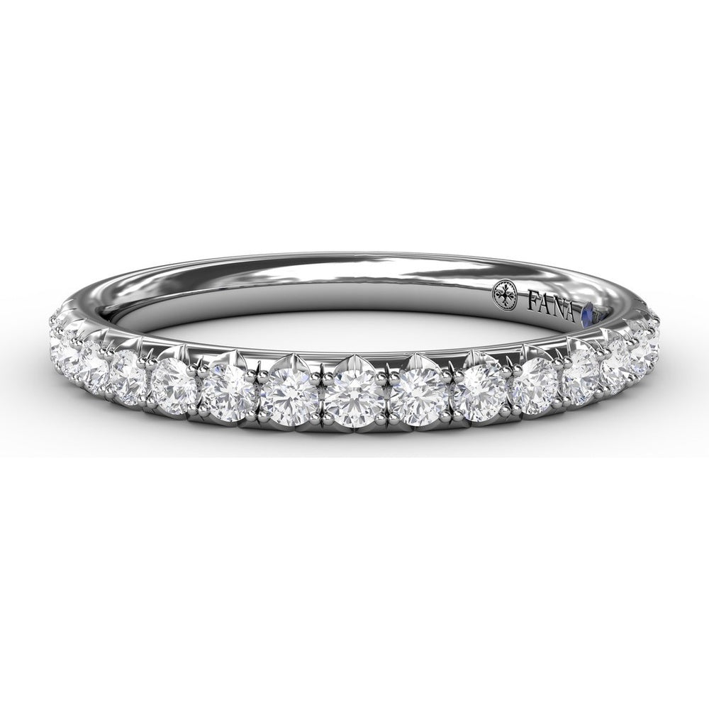 Pavilion Set Diamond Wedding Band with Shared-Prong Round Diamonds by Fana - 0.34 Carat Total Diamond Weight