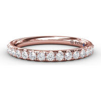 Pavilion Set Diamond Wedding Band with Shared-Prong Round Diamonds by Fana - 0.34 Carat Total Diamond Weight