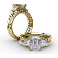 Pavilion Set Diamond Wedding Band with Shared-Prong Round Diamonds by Fana - 0.34 Carat Total Diamond Weight