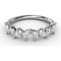 Pear Cluster Diamond Ring with Prong Set Diamonds by Fana - 0.84 Carat Total Diamond Weight