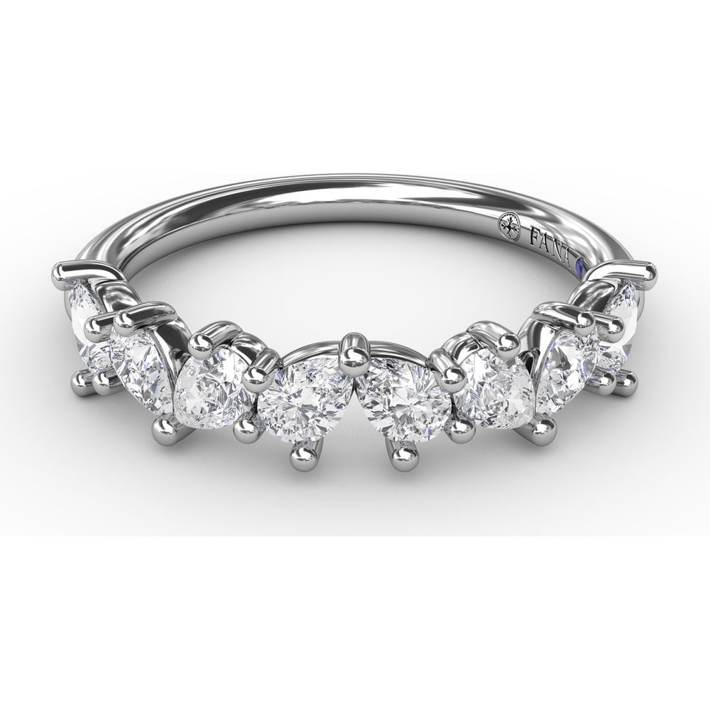 Pear Cluster Diamond Ring with Prong Set Diamonds by Fana - 0.84 Carat Total Diamond Weight