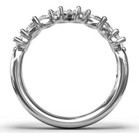 Pear Cluster Diamond Ring with Prong Set Diamonds by Fana - 0.84 Carat Total Diamond Weight