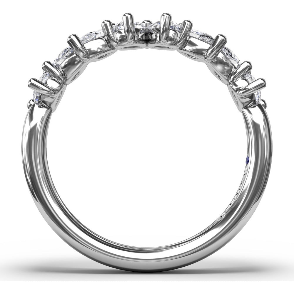 Pear Cluster Diamond Ring with Prong Set Diamonds by Fana - 0.84 Carat Total Diamond Weight
