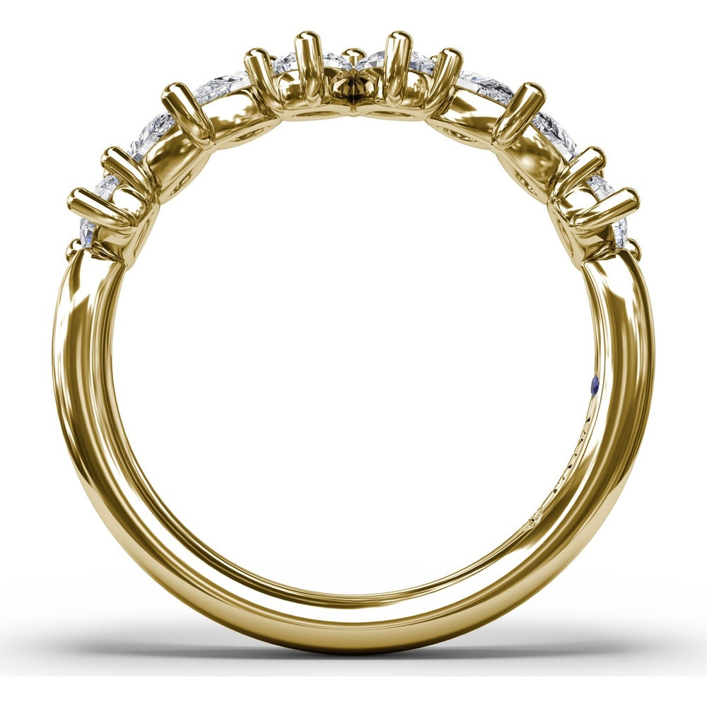 Pear Cluster Diamond Ring with Prong Set Diamonds by Fana - 0.84 Carat Total Diamond Weight