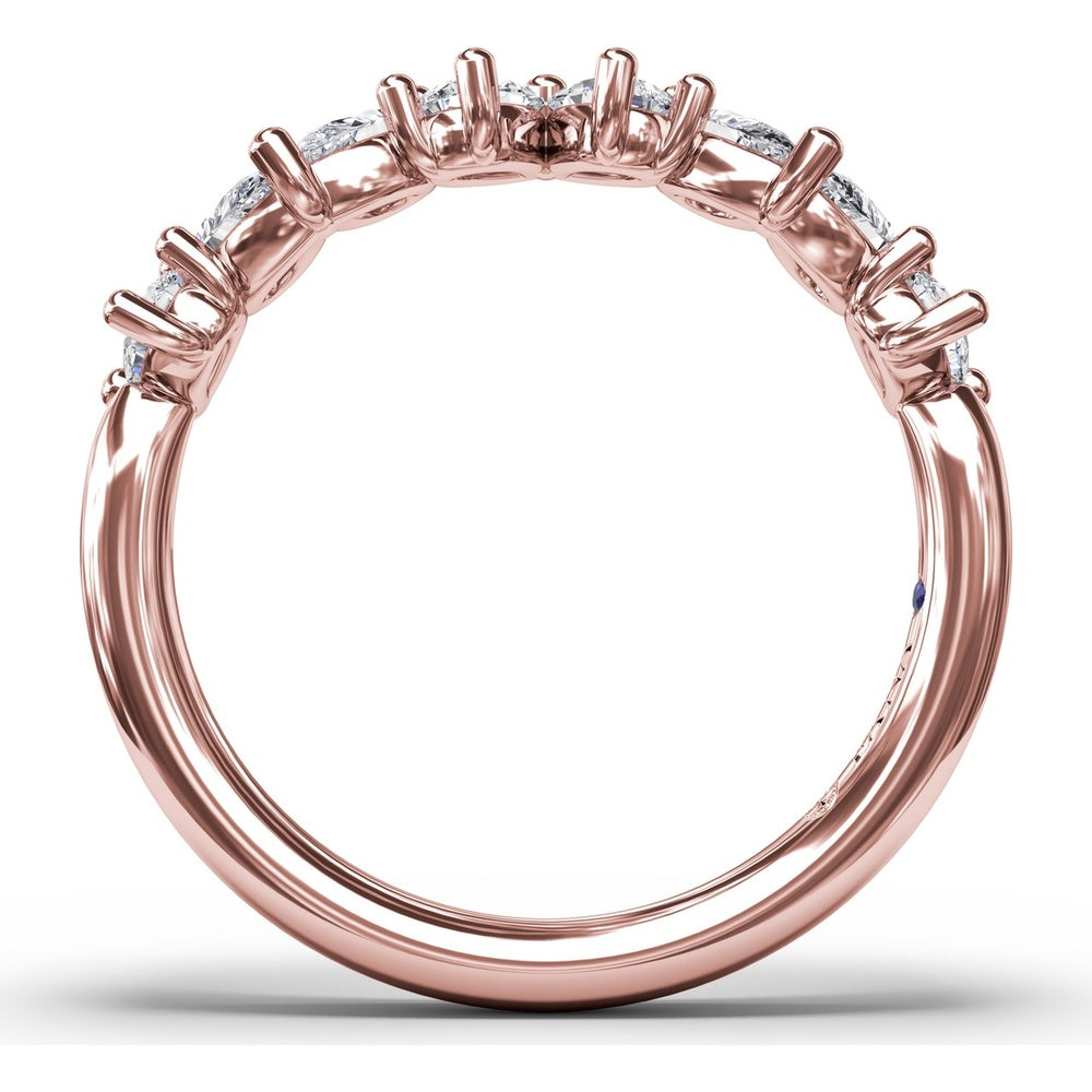 Pear Cluster Diamond Ring with Prong Set Diamonds by Fana - 0.84 Carat Total Diamond Weight