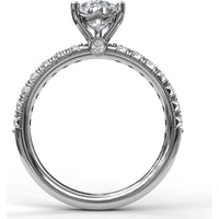 Pear Cut Engagement Ring Setting with Five-Prong and Pavé Diamond Band by Fana - 0.45 Carat Total Diamond Weight