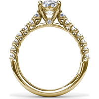 Pear Shape Trellis Engagement Ring Setting with Pavé Diamond Band - 0.53 Carat Total Side Stone Weight by Fana