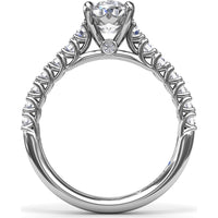 Pear Shape Trellis Engagement Ring Setting with Pavé Diamond Band - 0.53 Carat Total Side Stone Weight by Fana