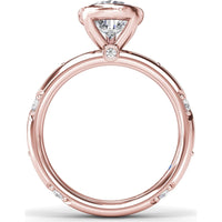 Pear-Shaped Bezel Set Engagement Ring Setting with Triangular Ridge Diamond Accents by Fana - 0.26 Carat Total Diamond Weight