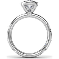 Pear-Shaped Bezel Set Engagement Ring Setting with Triangular Ridge Diamond Accents by Fana - 0.26 Carat Total Diamond Weight
