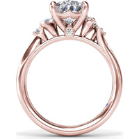 Pear-Shaped Diamond Engagement Ring Setting with Pear and Round Diamond Accents by Fana - 0.27 Carat Total Diamond Weight