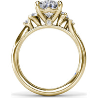 Pear-Shaped Diamond Engagement Ring Setting with Pear and Round Diamond Accents by Fana - 0.27 Carat Total Diamond Weight
