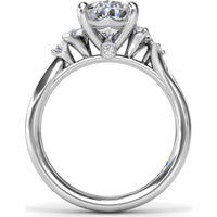 Pear-Shaped Diamond Engagement Ring Setting with Pear and Round Diamond Accents by Fana - 0.27 Carat Total Diamond Weight
