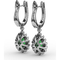 Pear-Shaped Emerald and Diamond Dangle Earrings by Fana - 1.22 Carat Total Gemstone Weight
