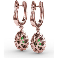 Pear-Shaped Emerald and Diamond Dangle Earrings by Fana - 1.22 Carat Total Gemstone Weight