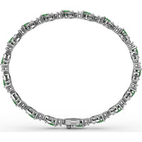 Pear-Shaped Emerald Bracelet with Diamond Halo Links by Fana - 6.66 Carat Total Gemstone Weight