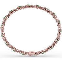 Pear-Shaped Emerald Bracelet with Diamond Halo Links by Fana - 6.66 Carat Total Gemstone Weight
