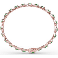 Pear-Shaped Emerald Bracelet with Pavé Diamond Halos by Fana - 7.35 Carat Total Gemstone Weight