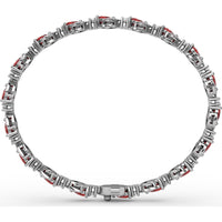 Pear-Shaped Ruby and Diamond Halo Bracelet by Fana - 7.92 Carat Total Gemstone Weight