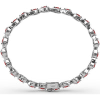 Pear-Shaped Ruby and Diamond Halo Bracelet with Pavé Setting by Fana - 7.16 Carat Total Gemstone Weight