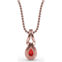 Pear-Shaped Ruby and Diamond Halo Pendant with Pavé Setting by Fana - 0.73 Carat Total Gemstone Weight