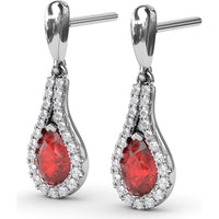 Pear-Shaped Ruby and Diamond Wrap Drop Earrings by Fana - 1.60 Carat Total Gemstone Weight