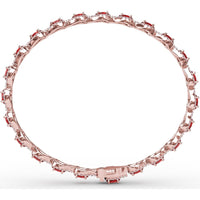 Pear-Shaped Ruby Bracelet with Diamond Halo Link Setting by Fana - 9.65 Carat Total Gemstone Weight