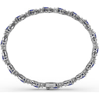 Pear-Shaped Sapphire and Diamond Halo Bracelet by Fana - 7.92 Carat Total Gemstone Weight