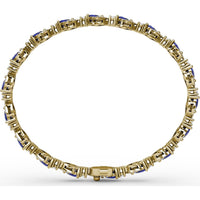 Pear-Shaped Sapphire and Diamond Halo Bracelet by Fana - 7.92 Carat Total Gemstone Weight