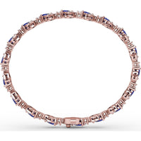 Pear-Shaped Sapphire and Diamond Halo Bracelet by Fana - 7.92 Carat Total Gemstone Weight
