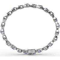 Pear-Shaped Sapphire and Diamond Halo Link Bracelet by Fana - 7.16 Carat Total Gemstone Weight