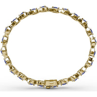 Pear-Shaped Sapphire and Diamond Halo Link Bracelet by Fana - 7.16 Carat Total Gemstone Weight