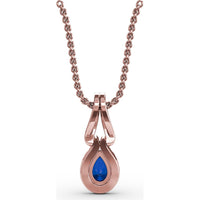 Pear-Shaped Sapphire Pendant with Diamond Halo by Fana - 0.73 Carat Total Gemstone Weight