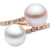 Pearl and Diamond Bypass Ring