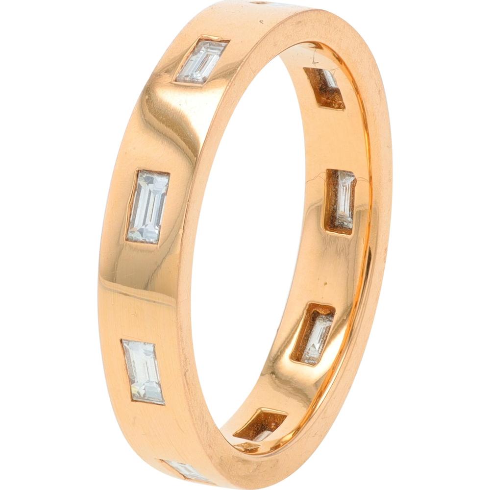 Penny Preville 18K Rose Gold Eternity Band with Bezel - Set Baguette Diamonds - 0.54 Carat Total Diamond Weight
