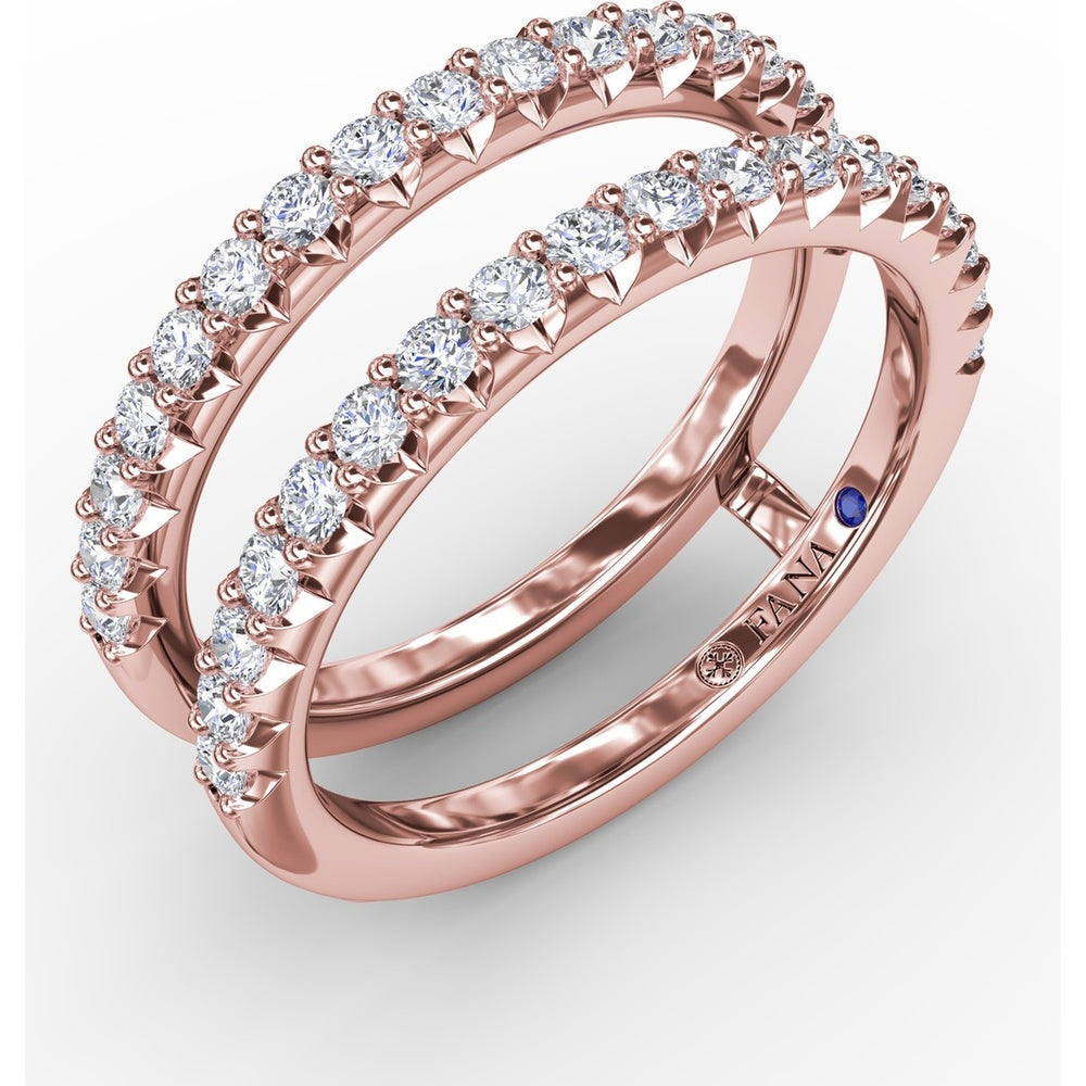 Petite Diamond Insert Ring with Shared-Prong Round Diamonds by Fana - 0.68 Carat Total Diamond Weight