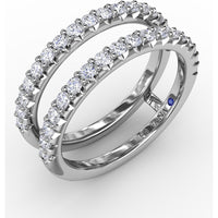 Petite Diamond Insert Ring with Shared-Prong Round Diamonds by Fana - 0.68 Carat Total Diamond Weight
