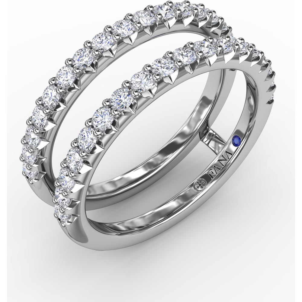Petite Diamond Insert Ring with Shared-Prong Round Diamonds by Fana - 0.68 Carat Total Diamond Weight