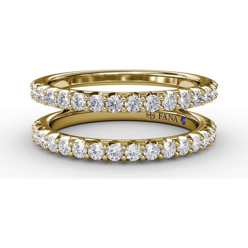 Petite Diamond Insert Ring with Shared-Prong Round Diamonds by Fana - 0.68 Carat Total Diamond Weight